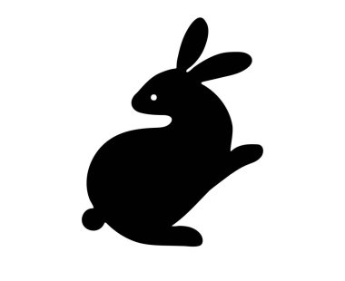Basit ve şirin tavşan simgesi çizimi