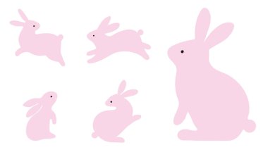 Basit ve şirin tavşan simgesi çizimi