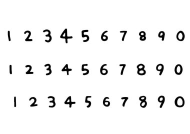 El yazısıyla yazılmış sayılar bir işaretleyici ile yazılmış gibi görünüyor.