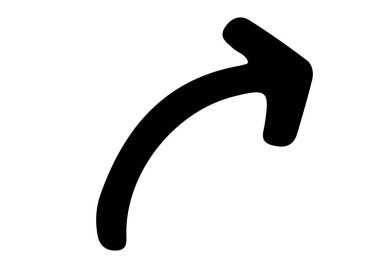 Kalın, elle çizilmiş siyah oklar. Kalemle yazılmış gibi görünüyorlar.