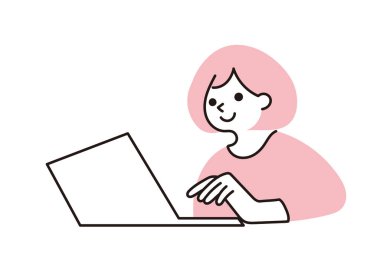 PC kullanan kadın klip sanatı