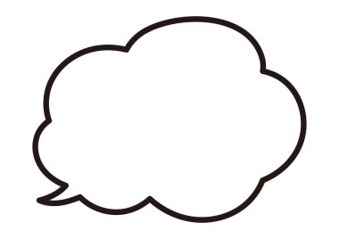 Basit bulut şekilli konuşma balonu, siyah