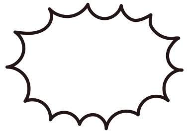 Patlak pürüzlü konuşma balonu Siyah çizgi