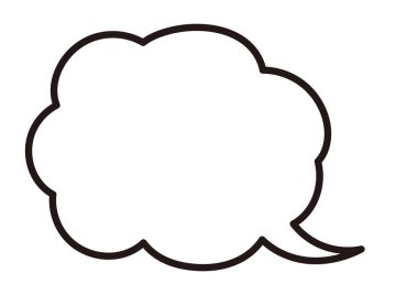 Basit bulut şekilli konuşma balonu, siyah