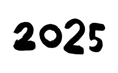 2025 El Yazısıyla Fırça darbesi Yeni Yıl Kartı Malzemeleri