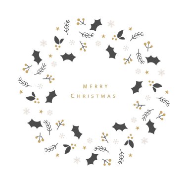 Basit ve şık bir Noel çelengi çizimi