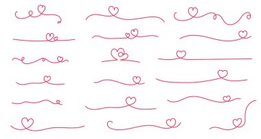 Kırmızı kalp çizgisi klipsi sanatı