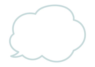 Basit bulut şekilli konuşma balonu, mavi