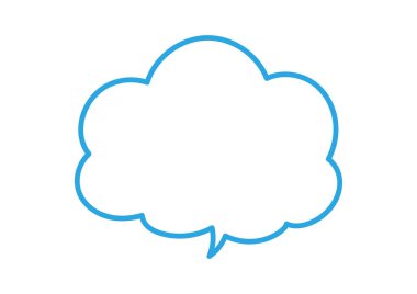 Basit bulut şekilli konuşma balonu, mavi