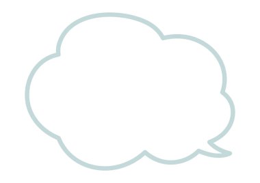 Basit bulut şekilli konuşma balonu, mavi