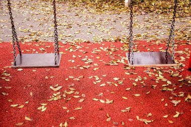 Parkta salıncaklı çocuk parkı