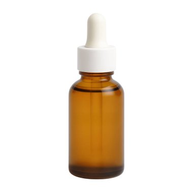 Beyaz Damlalı Kahverengi Cam Serum Şişesi