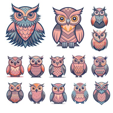 Baykuş, Vektör Grafiği, antika tarzı