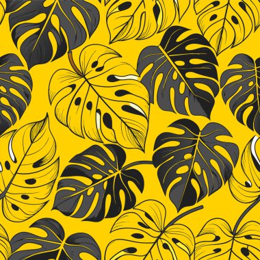 Canavar yaprağı deseni. Vektör illüstrasyonu.