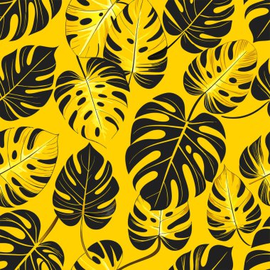 Canavar yaprağı deseni. Vektör illüstrasyonu.