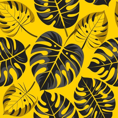 Canavar yaprağı deseni. Vektör illüstrasyonu.