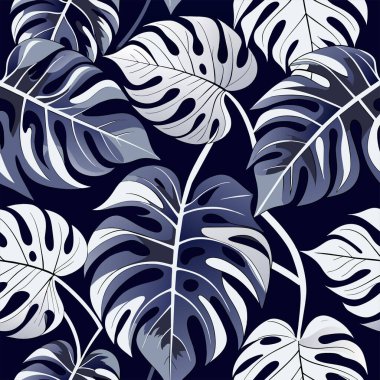 Canavar yaprağı deseni. Vektör illüstrasyonu.