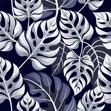 Canavar yaprağı deseni. Vektör illüstrasyonu.