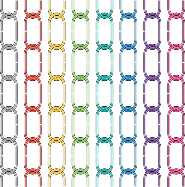 Ensemble Vectoriel Chaînes Métalliques Colorées — Image vectorielle