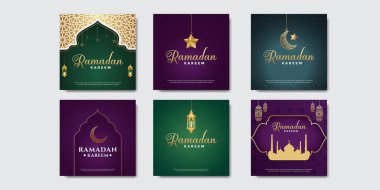 6 Farklı Ramazan Kareem Selamlaması Sosyal Medya Bayrağı Posta Şablonunu Ayarla