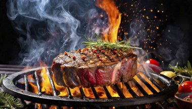 Ateş ve dumanlı biftek..