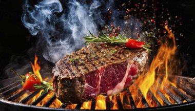 Ateş ve baharatlı biftek.