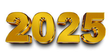 Şeffaf arkaplan üzerine Altın 2025 Yeni Yıl metni