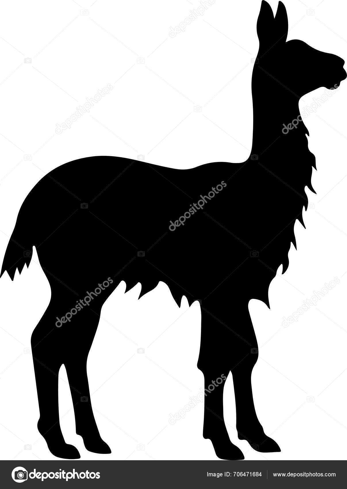 Llama Silhouette Vector Illustration White Background Stock Vector by ...