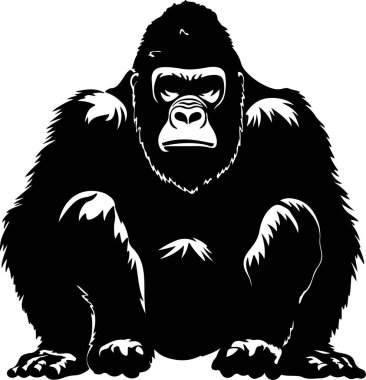 Goril Silueti Vektör Resimleri Beyaz Arkaplan