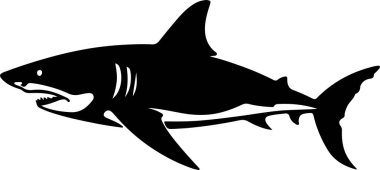 Köpekbalığı Silueti Vektör Resimleri Beyaz Arkaplan
