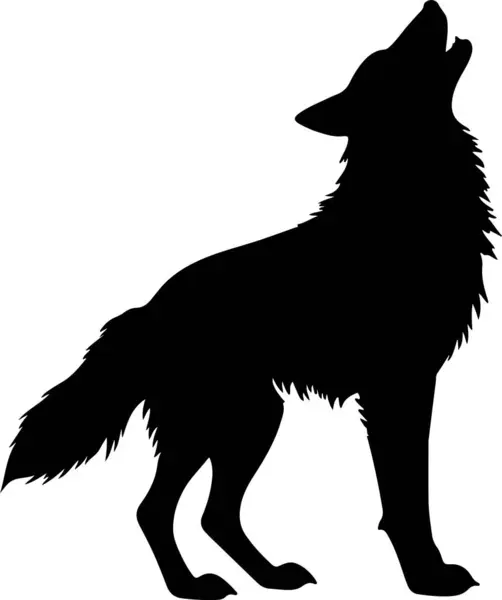 stock vector Wolf Silhouette Vector Illustration White Background