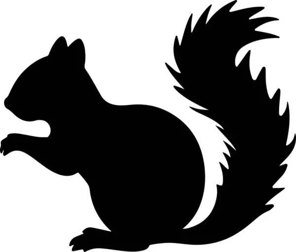 Squirrel Silhouette Vector Illustration White Background — Stock Vector