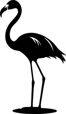 Flamingo Siluet Vektör Resimleri Beyaz Arkaplan