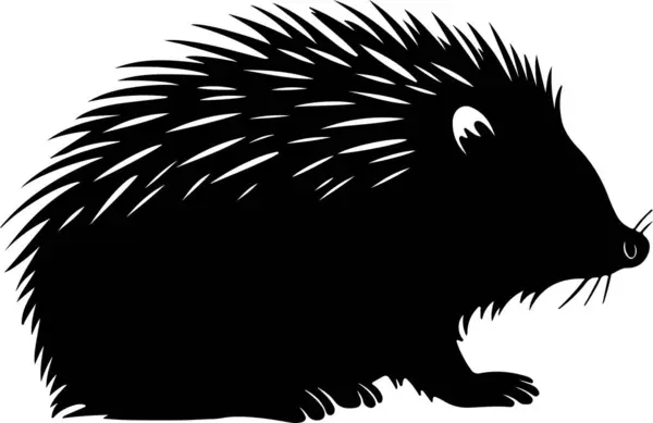 stock vector Porcupine Silhouette Vector Illustration White Background