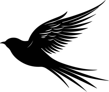 Swift Bird Silhouette Vector Illustration White Background clipart
