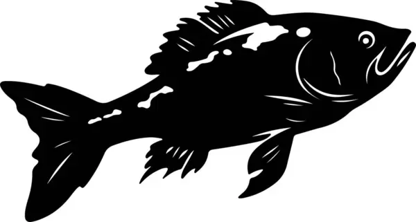 stock vector Coelacanth Fish Silhouette Vector Illustration White Background