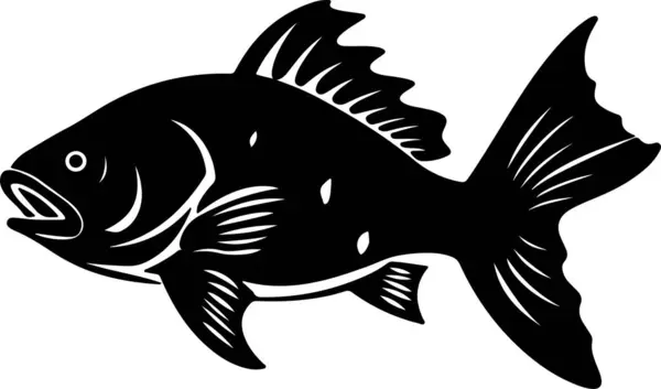 stock vector Coelacanth Fish Silhouette Vector Illustration White Background