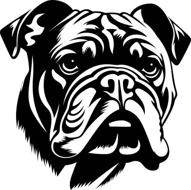 Bulldog Silhouette Vector Illustration White Background clipart