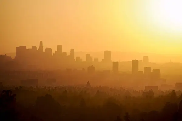 Sunrise in downtown Los Angeles California