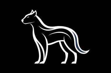 Zarif Çizgi Sanat Minimalist Hayvan Silüeti