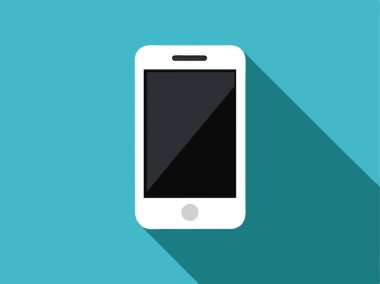 Siyah beyaz gölgeli minimalist akıllı telefon simgesi