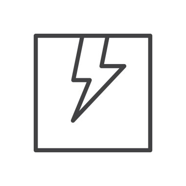 kutu simgesi satırı 01Bolt kare kutu vektör logosu, hızlı dağıtım, indirme, güç, çizgi sanatı, elektrik.