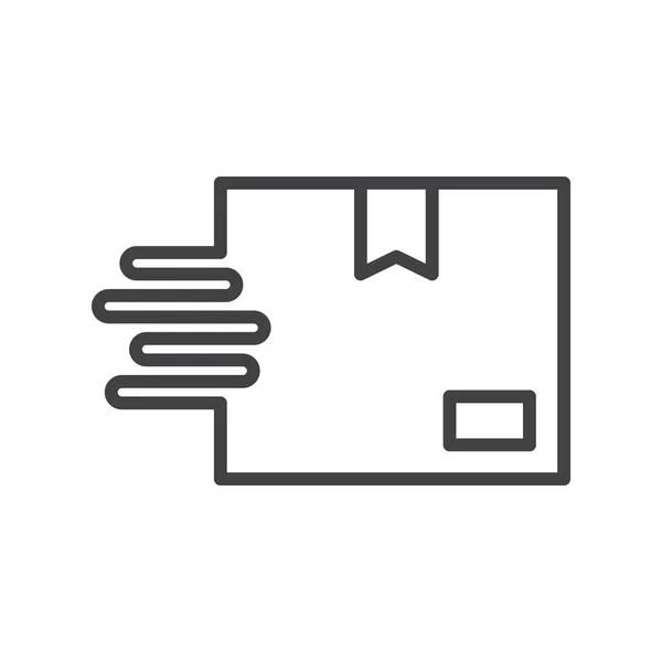 Hızlı taşınan kutu, hızlı nakliye ve teslimat, indirme, hız, logo vektör çizgisi resim simgesi.