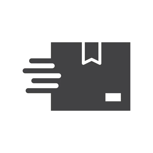 Hızlı taşınan kutu, hızlı nakliye ve teslimat, indirme, hız, logo vektörü katı simgesi.