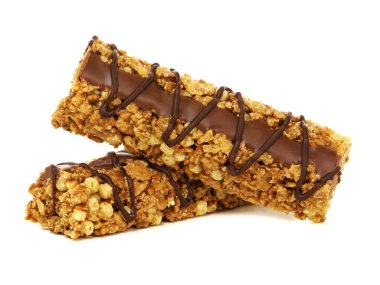 Beyaz üzerine izole edilmiş çikolatalı gevrek.