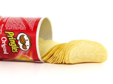 BUCHARest, Roma - 14 Eylül 2019 'da. Pringles Orijinal patates cipsi