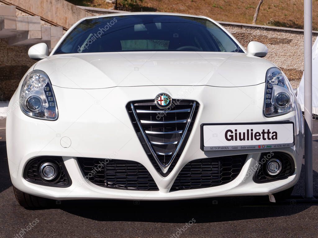 GALATI, ROMANIA - SEPTEMBER 20, 2015. Alfa Romeo Giulietta, outdoor exhibition in Galati