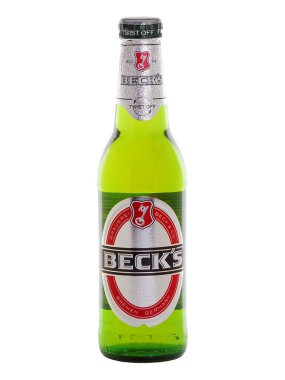 BUCHARest, Roma - 29 Mayıs 2019. Beck 'in şişe birası, Brauerei Beck & Co.' ya ait bir marka.