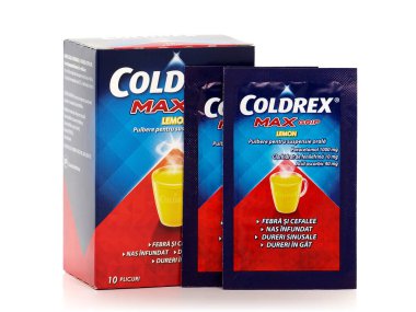 BUCHARest, ROMANIA - 2 Ekim 2019. Coldrex Max Limon Tozu
