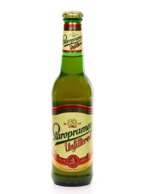 BUCHAREST, ROMANIA  AUGUST 3, 2019. Bottle of Staropramen Unfiltered Beer clipart